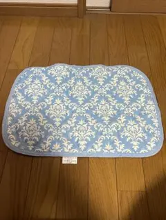 水色 花柄 キルティング枕カバー 約45x50cm
