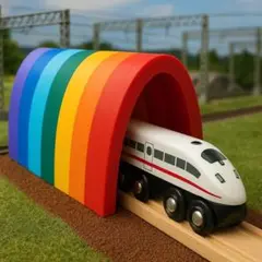 レインボー トンネル アーチ　ブリオ BRIO対応 ハンドメイド 知育玩具