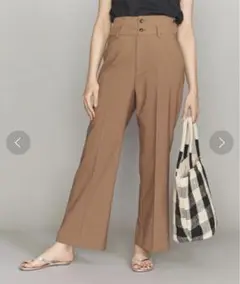 BYハイウエスト サイドボタン フレアパンツ