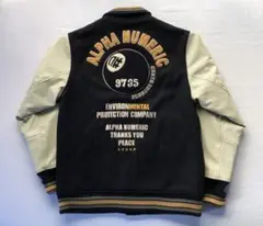 【vintage】レザースタジャン デカパッチ シリアルナンバー入り 古着