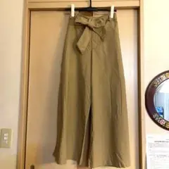 美品＊archivesアルシーヴ＊パンツ＊M＊リボンベルト付き＊ベージュ