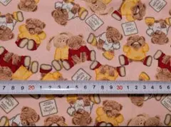 ‼️早いもの勝ち‼️●仲良しウサギとテディベア●ツイル●ピンク系５５✕１００ｃｍ