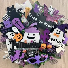 【早割】カラフル ハロウィンリース フラワーリース 玄関リース 20