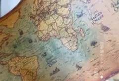 アンティーク風　世界地図　厚紙