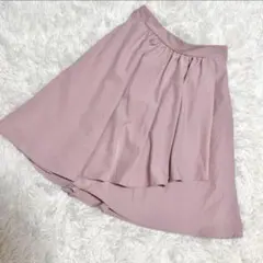 nohea アシンメトリースカート　膝丈　後ろゴム　ガーリー　ピンク　（M）