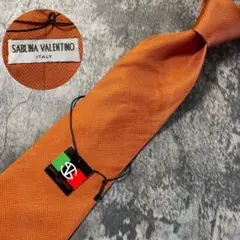 AN262 SABLINA VALENTINO オレンジ シルク ネクタイ