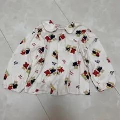 【ビンテージレトロ】PPkids クマ総柄長袖トップス 90