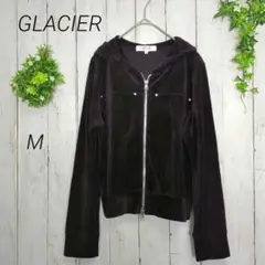 【GLACIER】グラシア　パーカー　ジップアップ　Mサイズ　パープル系　フード