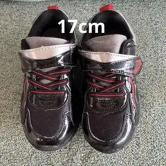 スニーカー 光る　靴　17 cm 赤　黒　ブラック