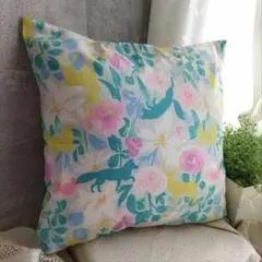 ふんわり森のどうぶつたち クッションカバー 45×45cm　オックス生地