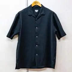 ザノースフェイス オープンカラーニットシャツ 開襟シャツ XL　黒　ブラック