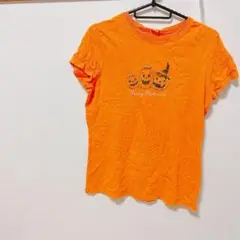 ハロウィン カボチャプリント 半袖Tシャツ M