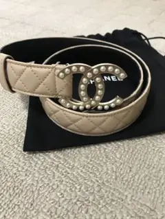 シャネル CHANEL 可愛いベルト パール付