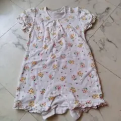 花柄ロンパース 80cm フリル袖