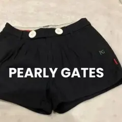 PEARLY GATES ネイビーショートパンツ　サイズ0 ブラック　刺繍