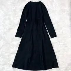 STYLEMIXER スタイルミキサー ロングスリーブフレアニットワンピース 黒