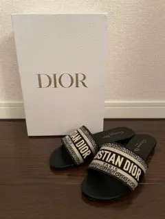 Dior ミュール サンダル エンブロイダリーコットン