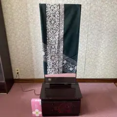鎌倉彫 鏡台 ドレッサー ミラー 化粧台 漆塗り 牡丹 和家具 伝統
