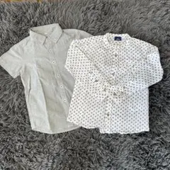 半袖シャツと長袖ドット柄シャツセット