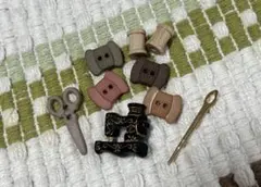 【4種セット】デコパーツ 手芸用品 ウッド　プラスチックボタン