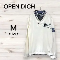 OPEN DICH 重ね着風 レイヤード シャツ チェック 長袖 カットソー