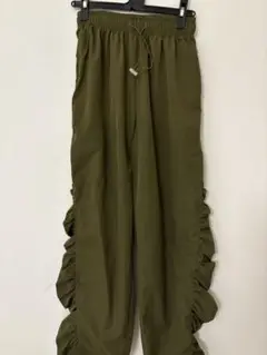 コクレ　COQULE サイド　ギャザー　パンツ　カーキ