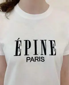 ÉPINE PARIS embroidery tee white×black