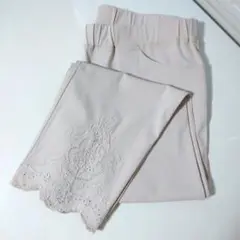 S★R 刺繍入りベージュパンツ ストレッチフィット 13号 LL