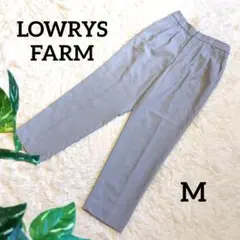 ローリーズファーム スラックス タックパンツ オフィス 通勤 定番 グレー M