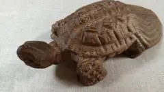 木製 亀の彫刻 約15cm