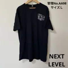 メンズ　USA古着　両面プリント　黒 Tシャツ NEXT LEVEL サイズＬ