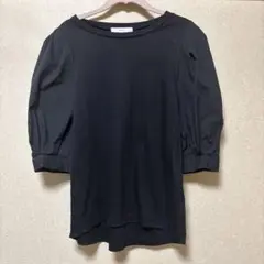 any FAM 黒 五分袖 Tシャツ