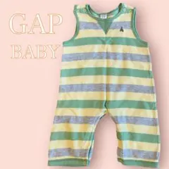 GAP ベビー ボーダー　ノースリーブロンパース　ワンポイントくま