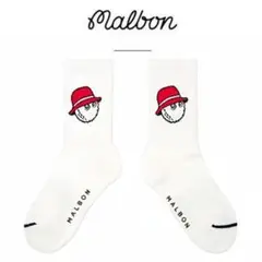 マルボンゴルフ ソックス Malbon Golf 靴下 メンズ ホワイト色