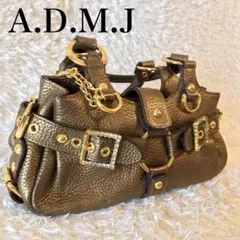 A.D.M.J エーディーエムジェイ ハンド バッグ ゴールド レディース