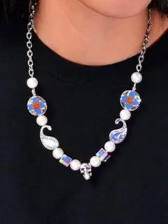 SALUTE サル―テ CROSS FLOWER SMILEY NECKLACE