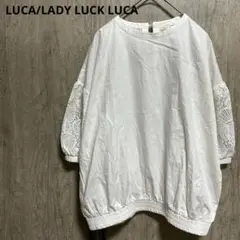 LUCA/LADY LUCK LUCA半袖ブラウス オフホワイト レディース