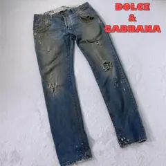 【DOLCE&GABBANA】ダメージデニム　ボタンフライ　ブルー　34 48