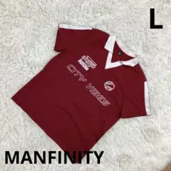 『MANFINITY』レッド　スポーツウェア　半袖　メンズ　L サイズ