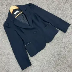 ✨Feroux✨フェルー♡テーラードジャケット♡ショート丈♡ビジュー付♡紺(2)