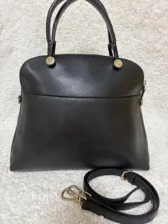 【良品】フルラ　パイパー　ブラック　2ウェイ　ショルダー　ハンドバッグ