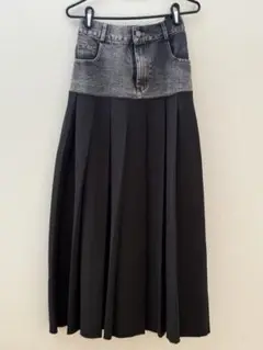 セブンフェアリー新品デニムプリーツロングスカート