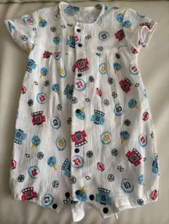 夏　祭り　ロンパース 80cm
