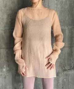 完売品タグ付き　パセリ　エンボスオーガンジーシアーチュニック　ピンク最安値　希少