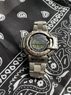 【稼働品】CASIO PROTREK プロトレック チタン PRT-411 CASIO PRO TREK PRT-411 Digital Watch for Men Triple Sensor w