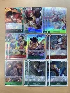 ワンピーストレーディングカードゲーム　赤緑　ルフィ　デッキ　受け継がれる意志