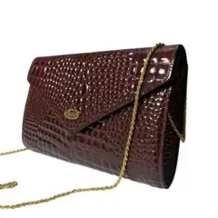 ✨️高級✨️ クロコダイル シャイニング加工 ショルダーバッグ 赤 クロコレザー
