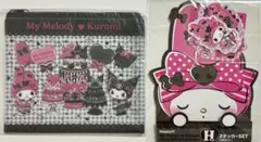 ☆サンリオ☆Happyくじ☆メロクロ☆ポーチ☆ステッカー☆