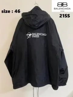 【新品】BALENCIAGA ロゴ プリント ウインドブレーカー ジャケット