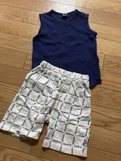 タンクトップとチェック柄ショートパンツセット 95cm